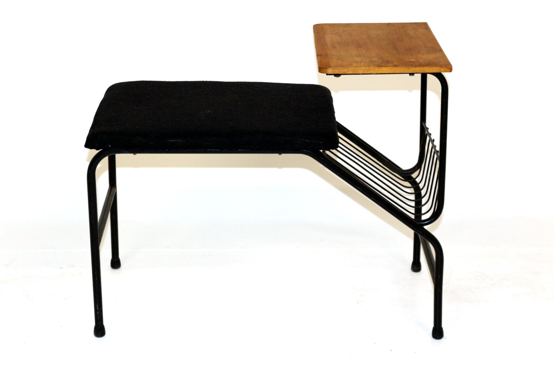 Teak and metal bench-phone, Sweden, 1950