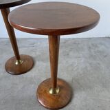 Pair of art deco oak side tables