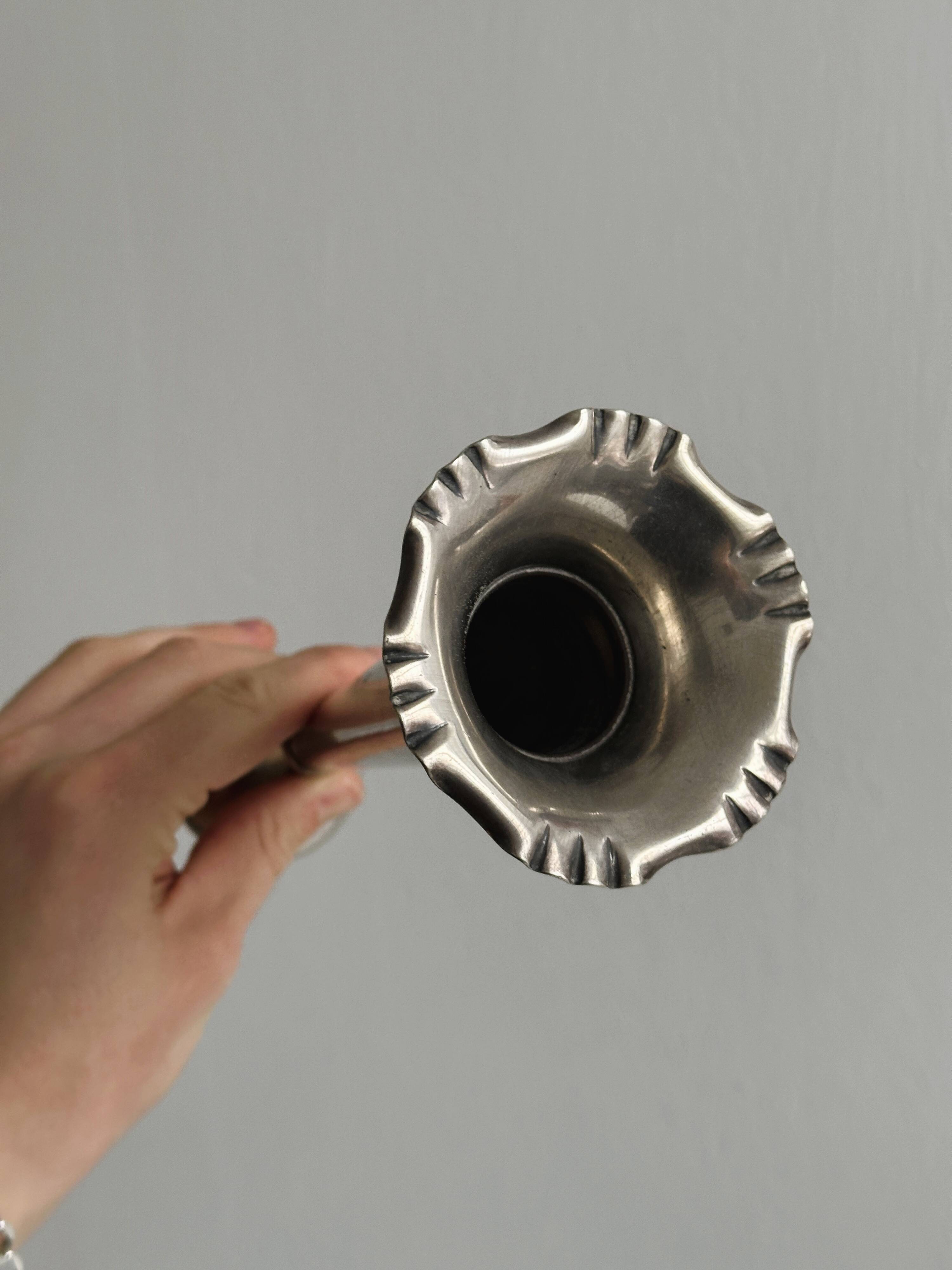 Small metal soliflore vase