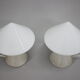 1940s pair of unique art deco table lamps with alabaster base ,czechoslovakia