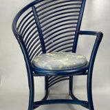 Set of 4 sculptural rattan bamboo dining chairs, Flechtatelier Schütz, Germany 1980s