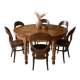 Louis-Philippe XIXth century demi-lune console table in solid walnut – seats 6 people.
