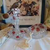 Ancienne bonbonnière et flacon art déco en cristal Henkel