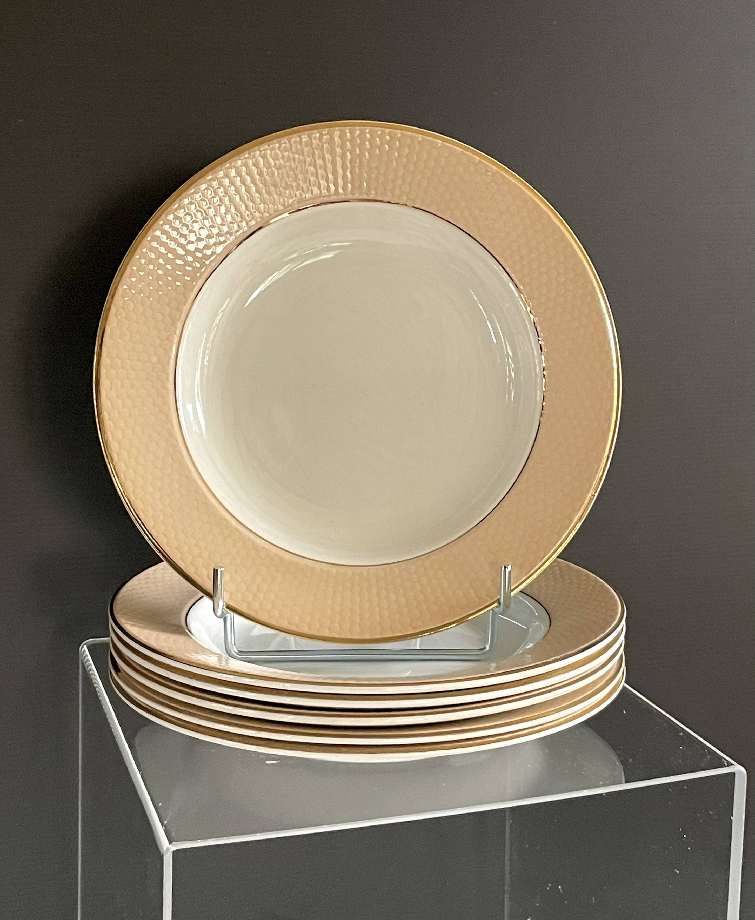 6 deep plates from L'Amandinoise model "Chamois" beige in very good condition.