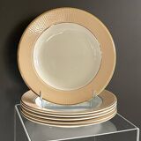6 deep plates from L'Amandinoise model "Chamois" beige in very good condition.