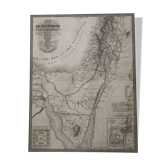 Grande carte d'atlas 1834 palestine & arabie petree d'andriveau-goujon, histoire des hébreux, plan