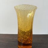 Orange bubble glass vase from the 60s