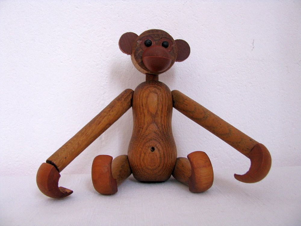 Teak monkey figurine Denmark 1970. no 1