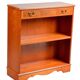 Pair of light walnut bookshelves with inlays and adjustable shelves.