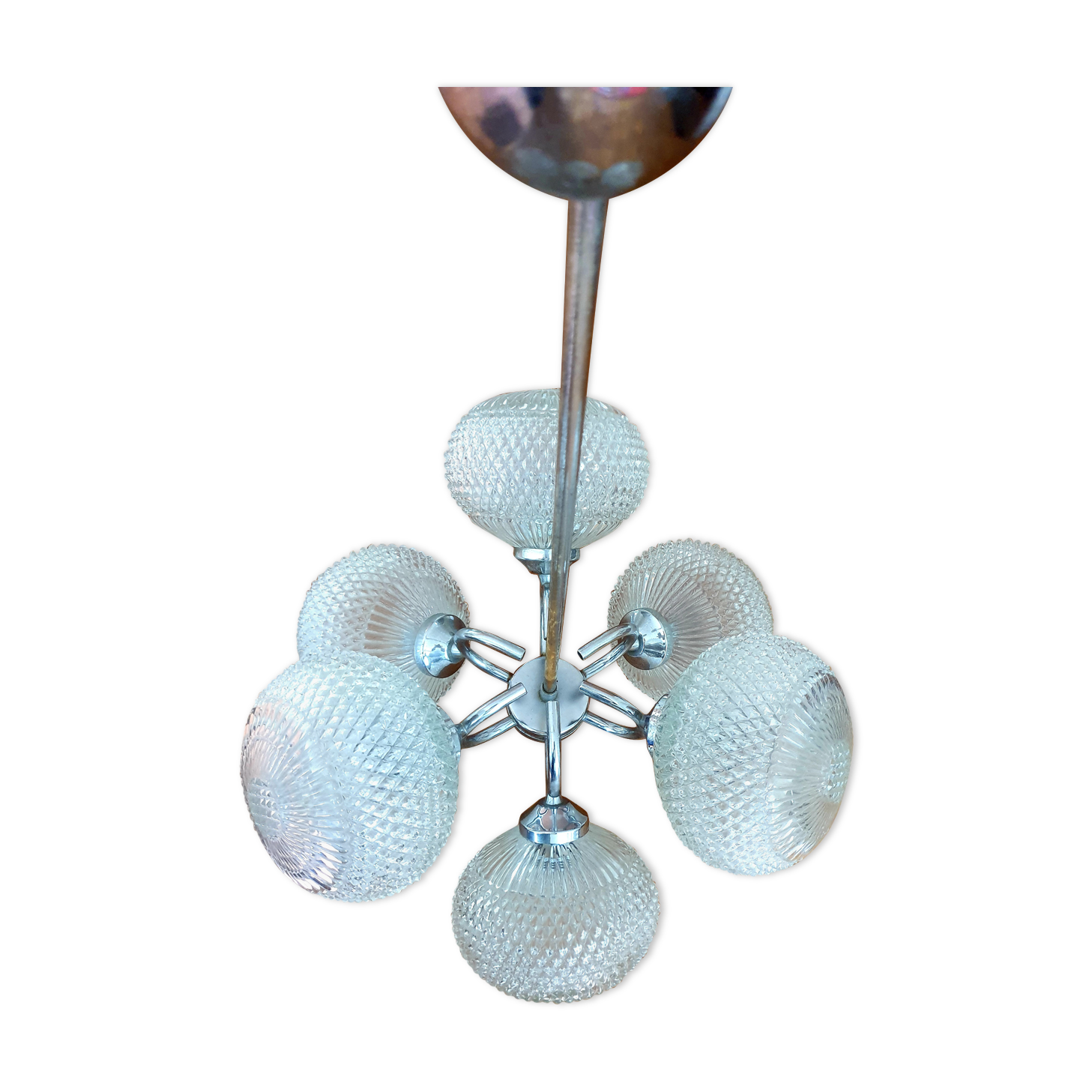 Chrome chandelier sputnik style 6 lights