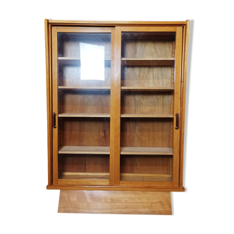 Vintage showcase bookcase in solid beech