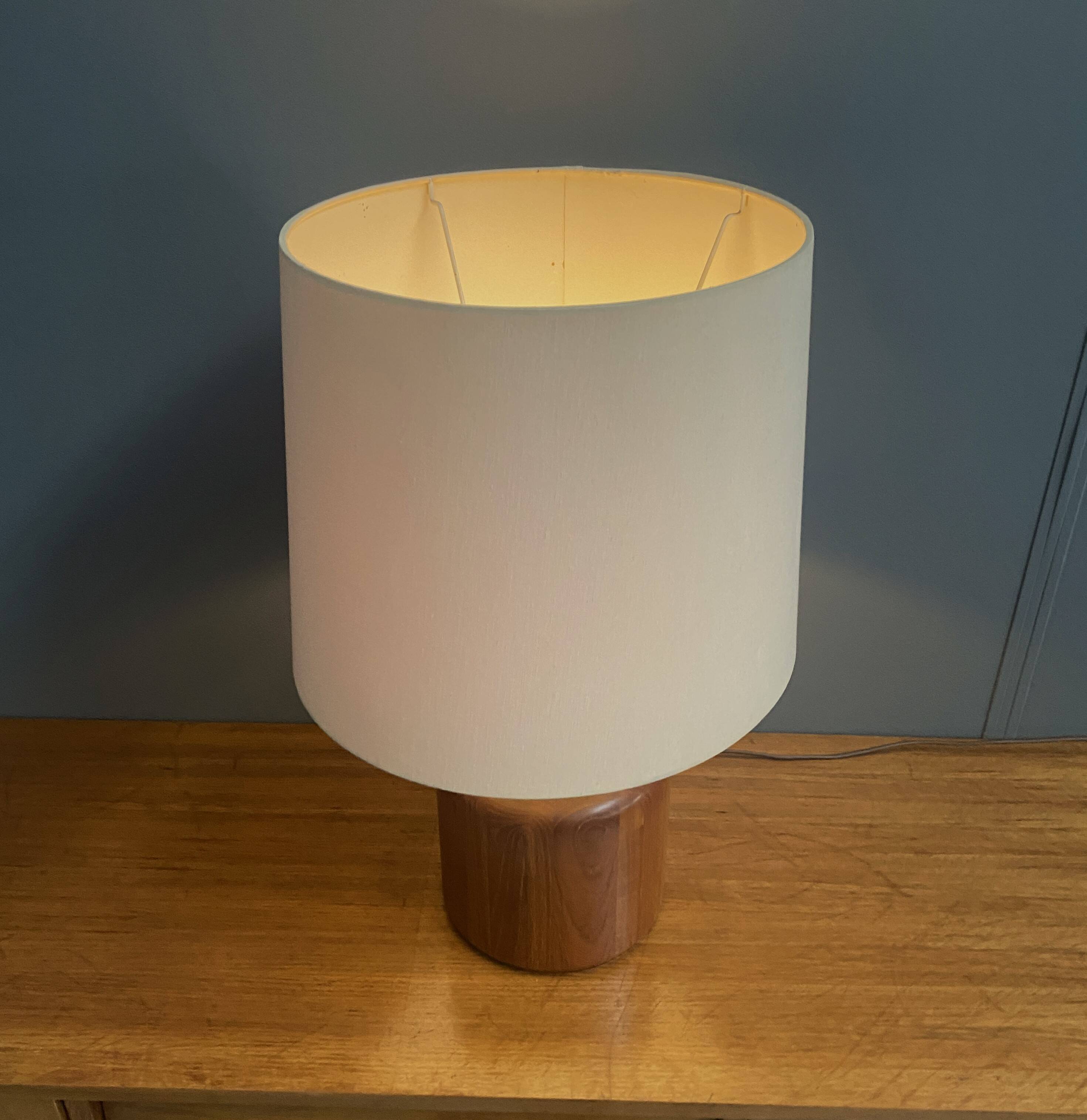 Teak table lamp by Kirk Copenhagen Denmark 1970s