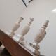 Mid-century white marble swedish table lamp