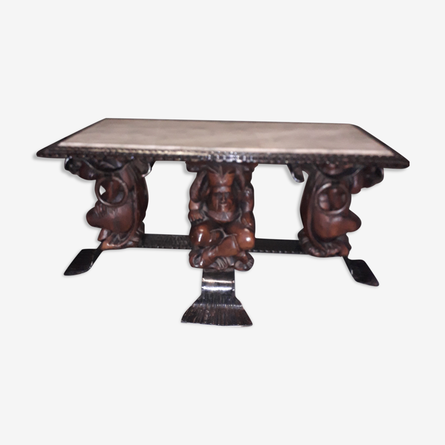 Table basse à motif gothique et marbre | Selency