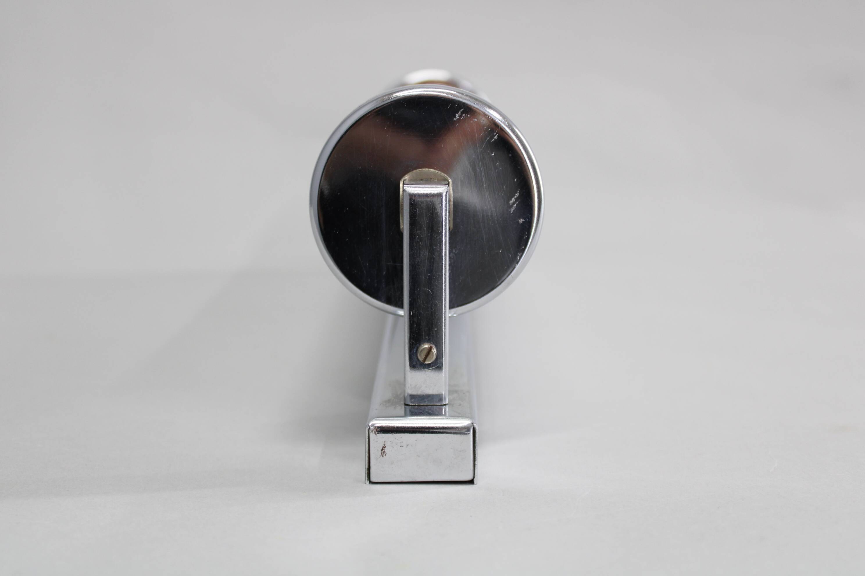 1930s Bauhaus tubular wall light, chrome & glass, Czechoslovakia