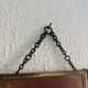 Vintage 1900 triptych barber mirror in gold, gallant scene - 20 x 59 cm