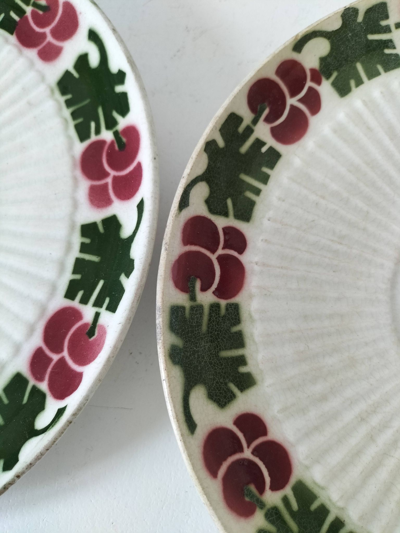 4 assiettes à dessert fruits d’été vintage