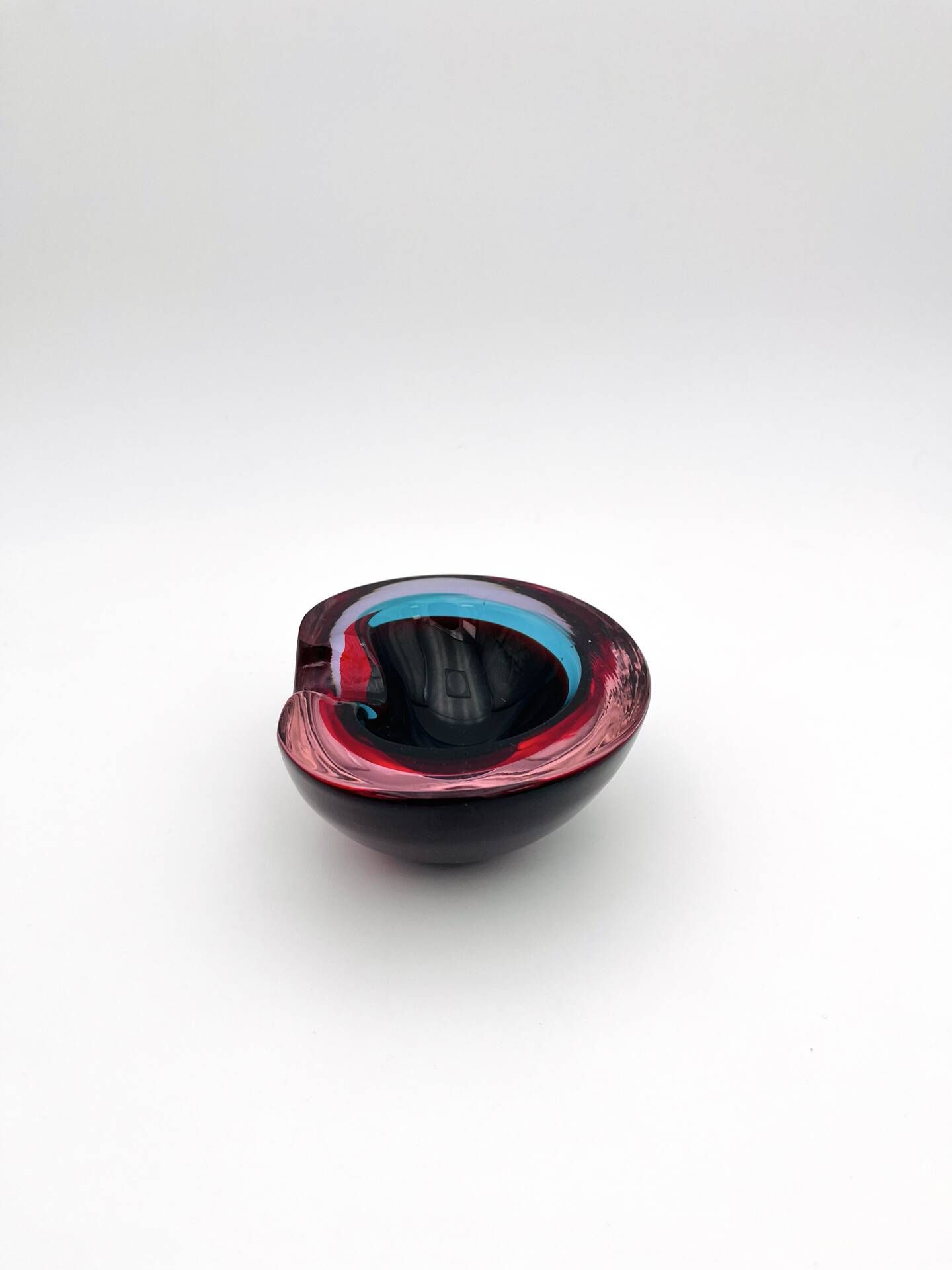 Sommerso Flavio Poli Murano 1960 Ashtray Bowl