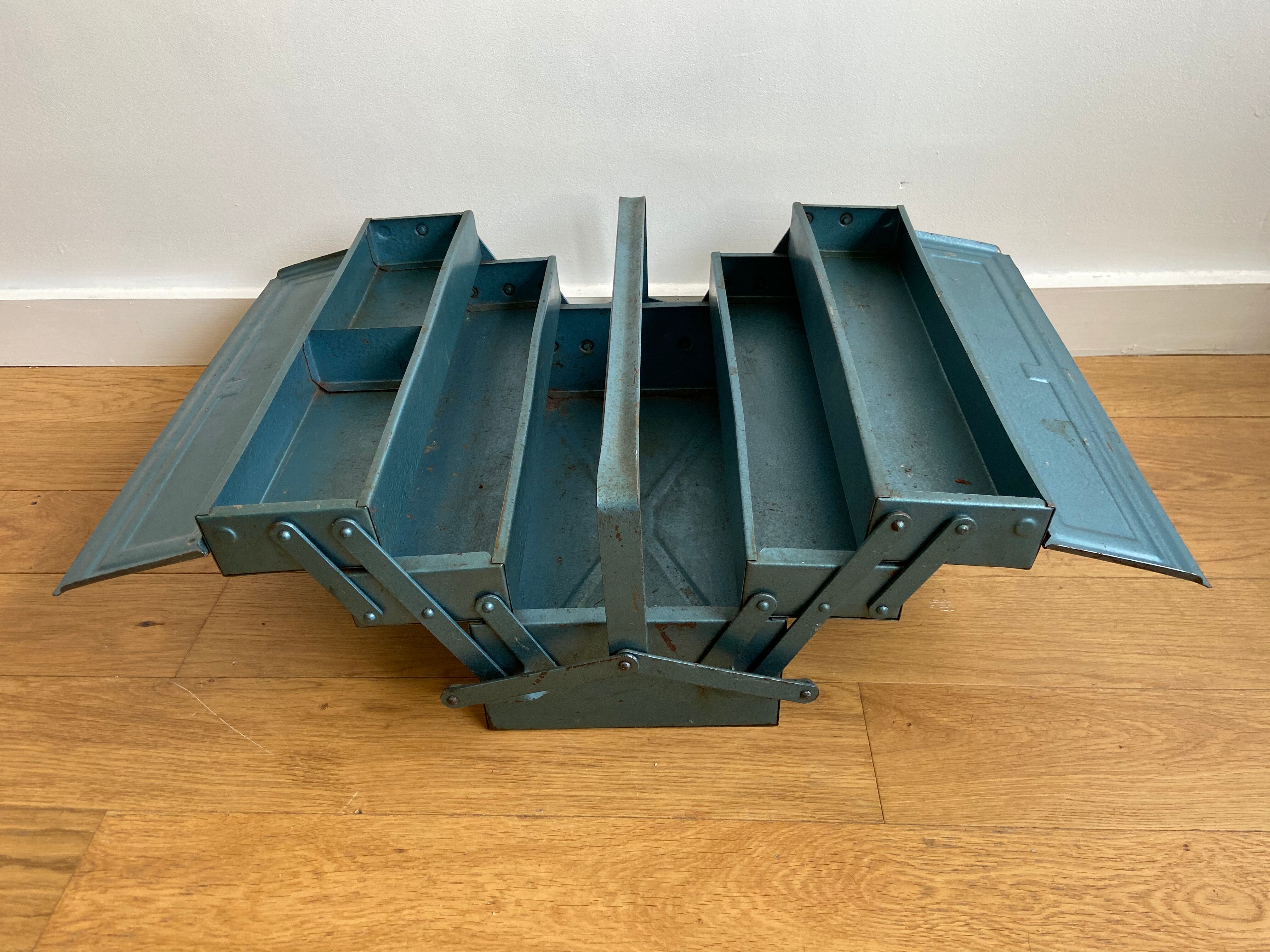 Blue metal toolbox