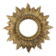 Gold Sunburst Mirror in Resin with Convex Mirror, France, 1960s