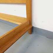 Double vintage French bed by Guillerme et Chambron in solid oak from the 1960s.