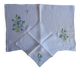 Hand-embroidered table duo in linen voile – Bluebells & Butterfly