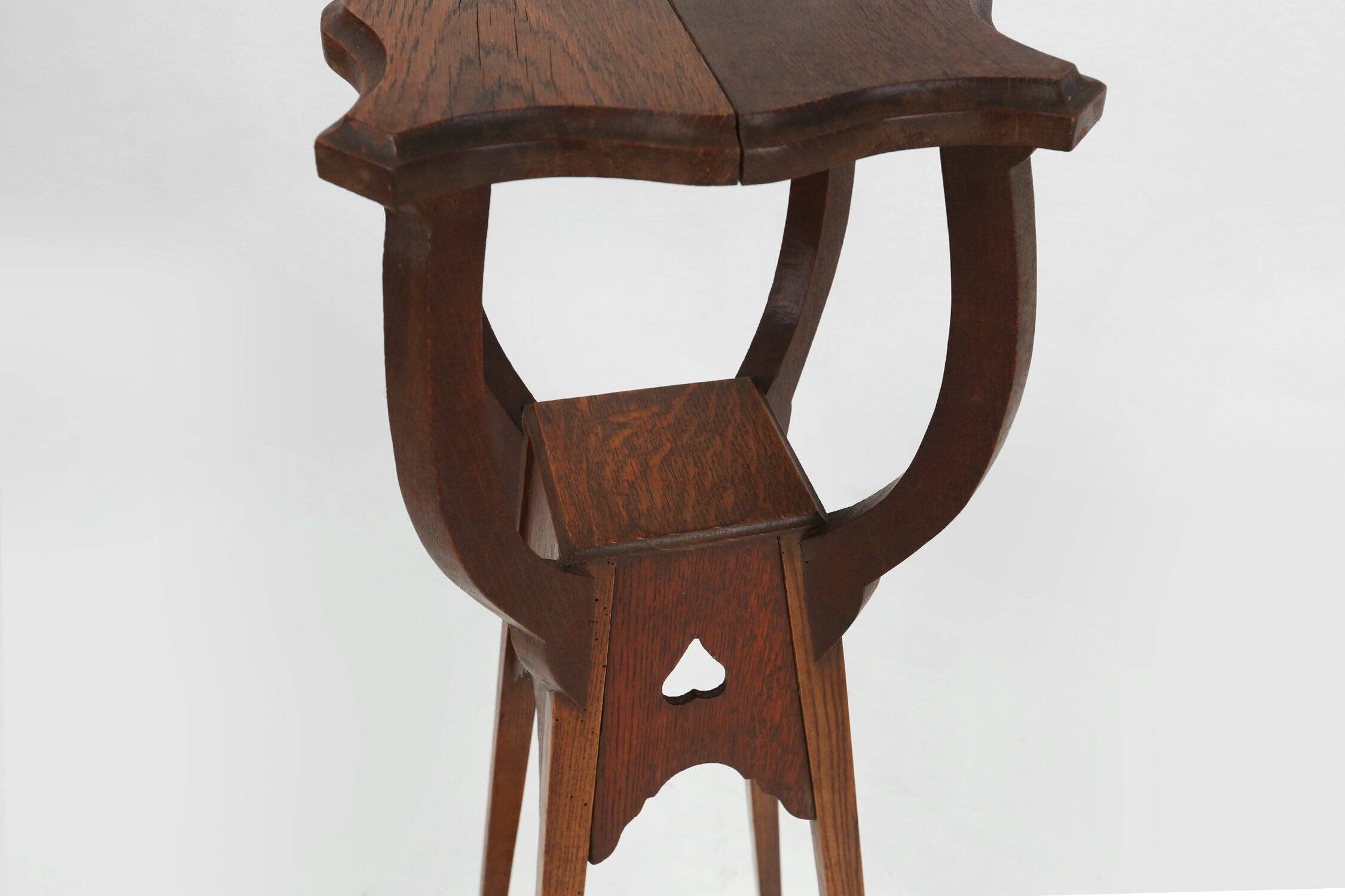 Art Deco Piedestal or Console Table in Oak, France 1940s
