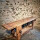 Antique French carpenter's workbench in oak and beech, circa 1900