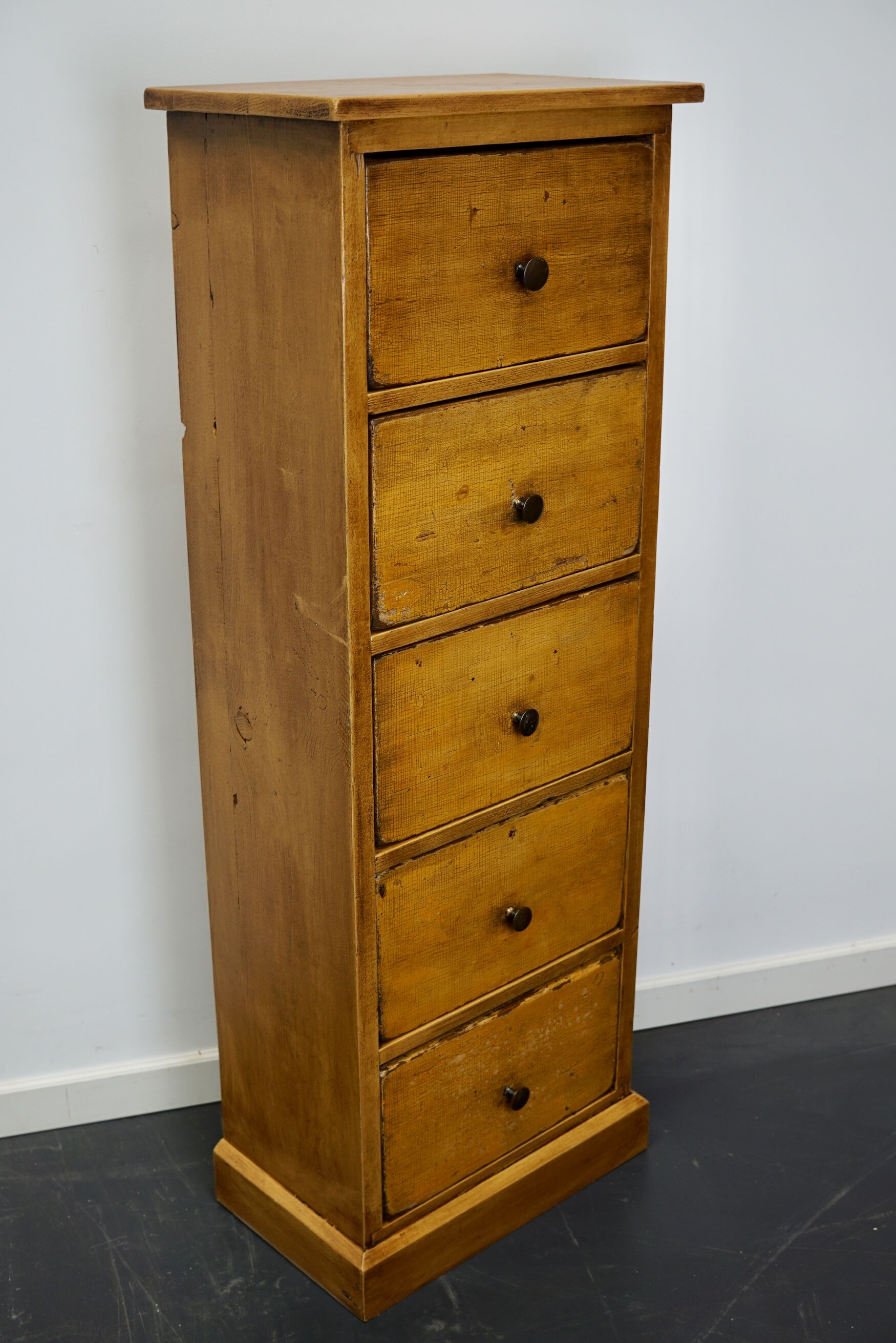 Antique dutch ochre drawer cabinet, early 20th century