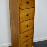 Antique dutch ochre drawer cabinet, early 20th century