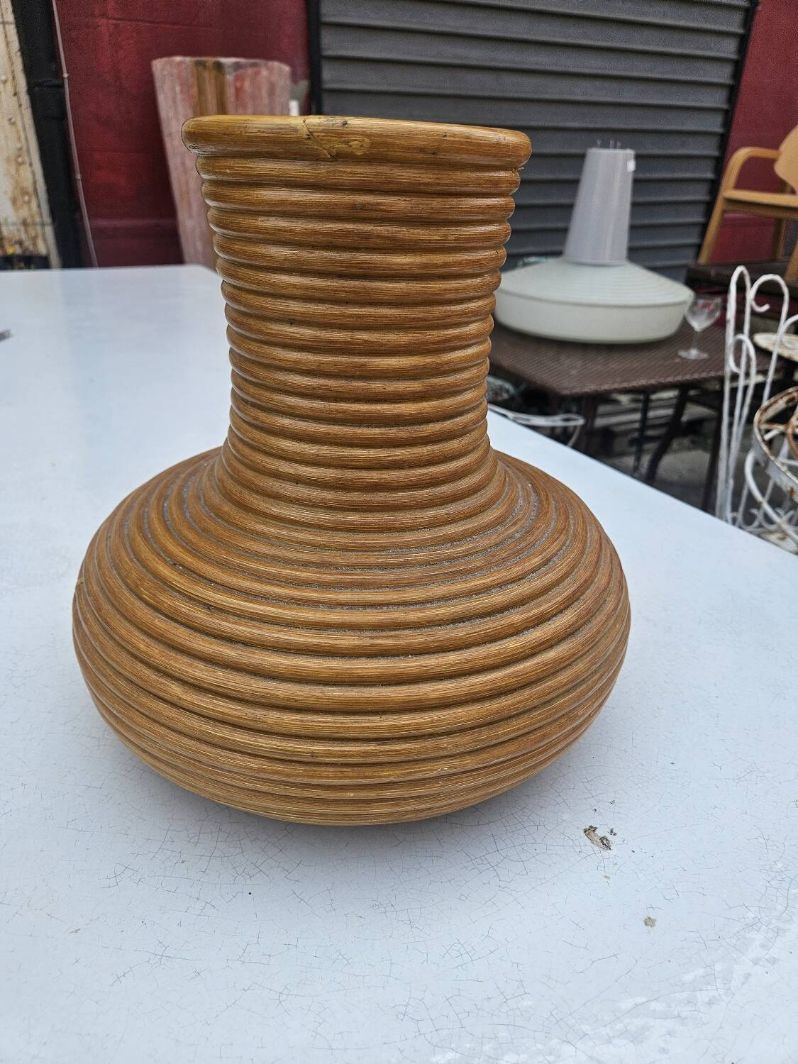 Rattan vase from the 60s