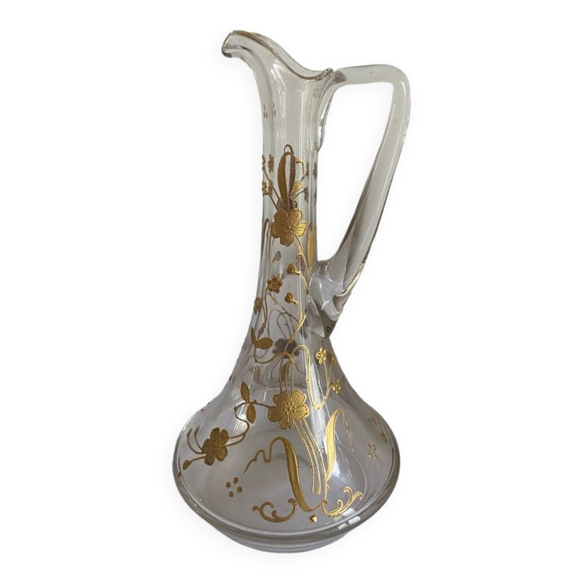 Small old enameled carafe / soliflore