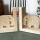 Pair of bookends in travertine Fratelli Mannelli
