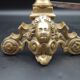 Pair of Fireplace Andirons in Brass Decor Cast Iron Marmousets Louis XIV Loft Style