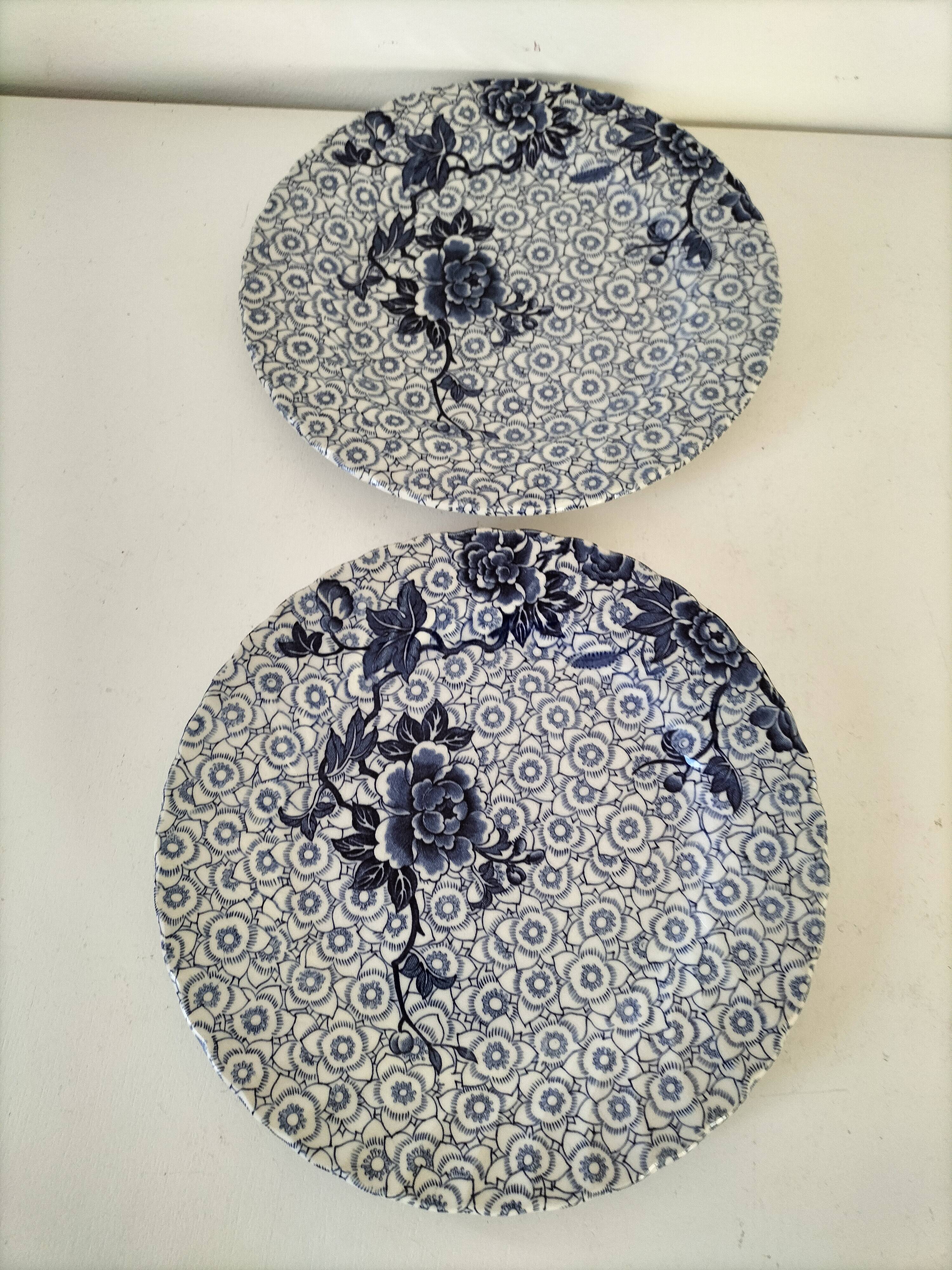 9 Johnson Brothers plates in the Lotus pattern.