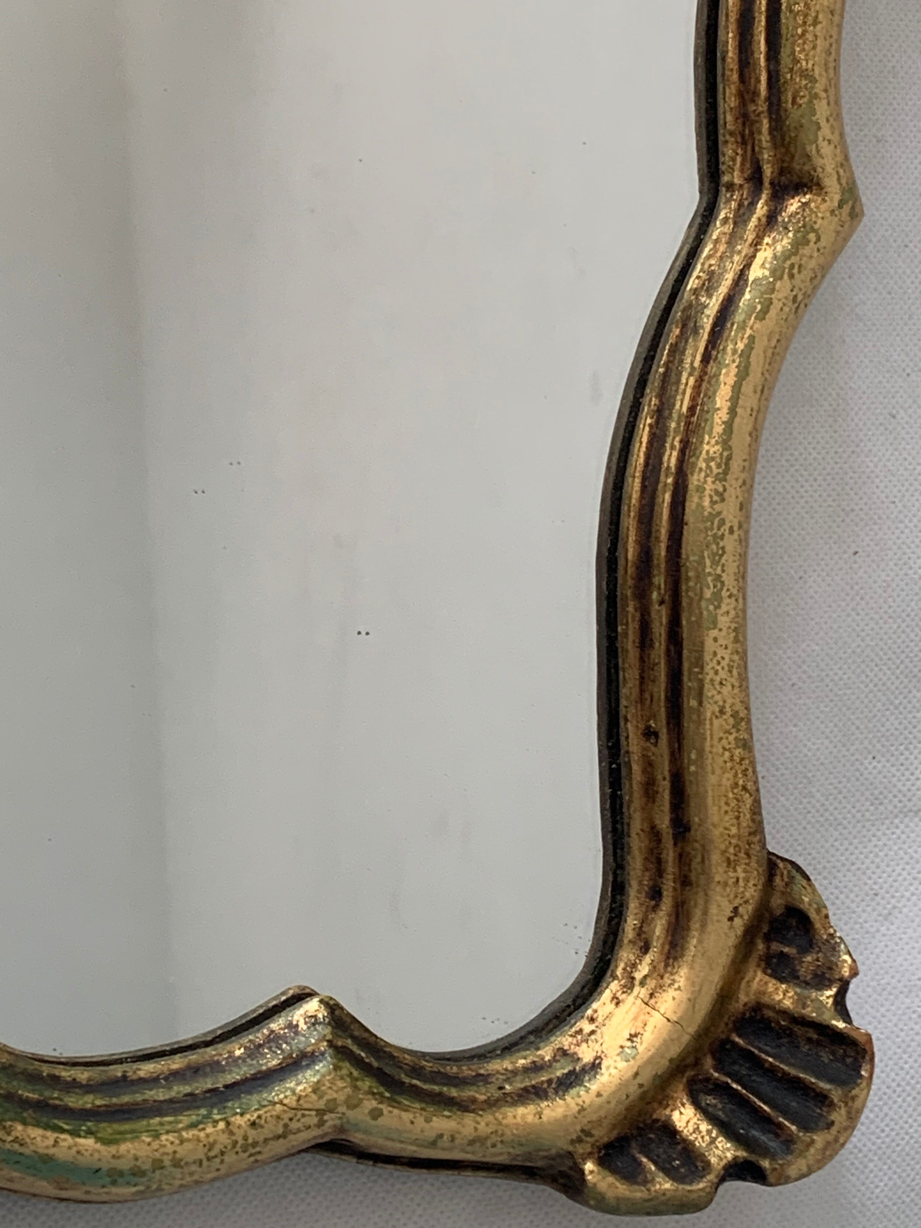 Old mirror in gilded wood 40 x 30 cm