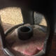Black ceramic candle holder signed – handcrafted piece