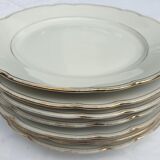 Set 7 plates porcelain gold fillets Seltmann Bavaria