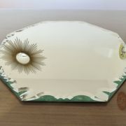 Grand miroir octogonal biseauté à poser, années 40
