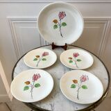 Dessert service flowers Made in France 50s