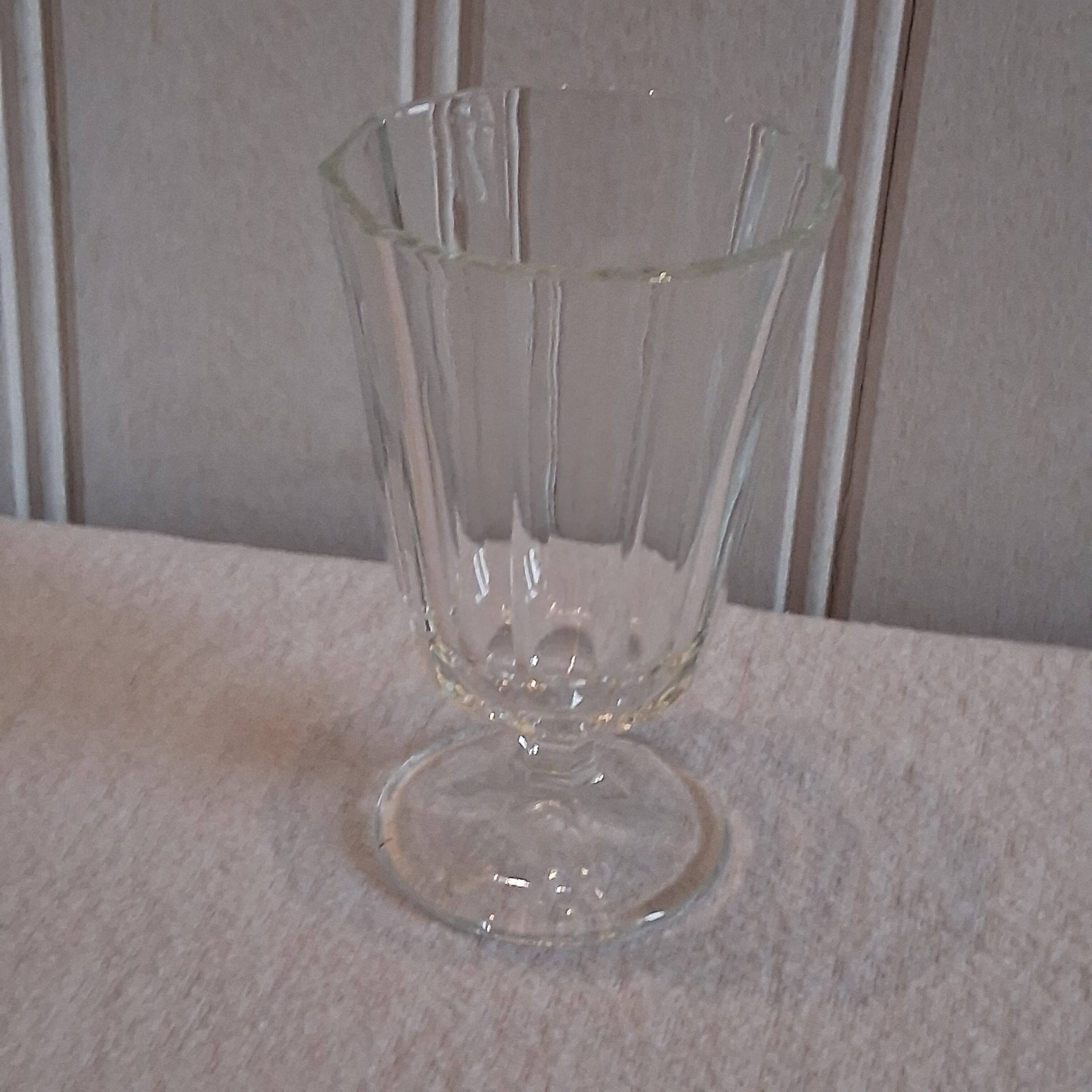 Set of 6 antique faceted stemmed wine glasses in very good condition.