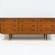 Modern Scandinavian buffet in teak with drawers