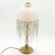 Lamp opaline pink lampshade with glass bead tassels