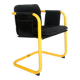 Postmodern cantilever armchair with a yellow tubular frame, Italy, 1970s.