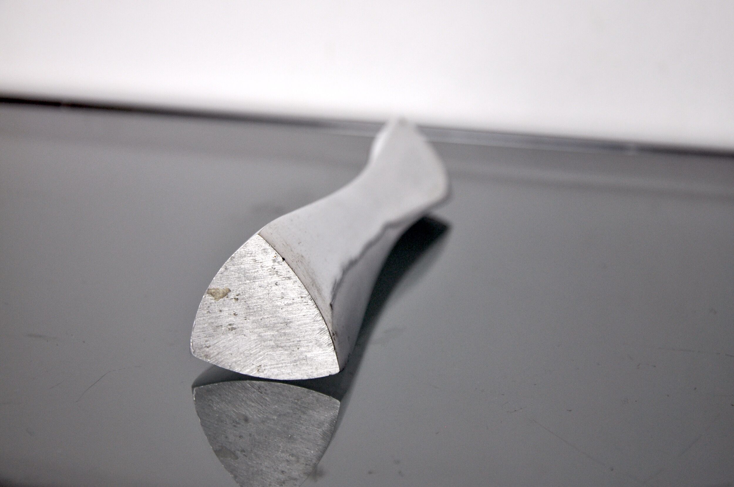 Brutalist candlesticks, solid aluminum by art3, Spain, 1970