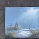 Marine landscape tableau – Dunes and seagulls by the sea – Signed painting