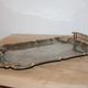 Vintage silver and gold metal serving tray – Grape cluster decoration – 36 cm