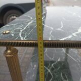 Vintage marble print serving table on wheels