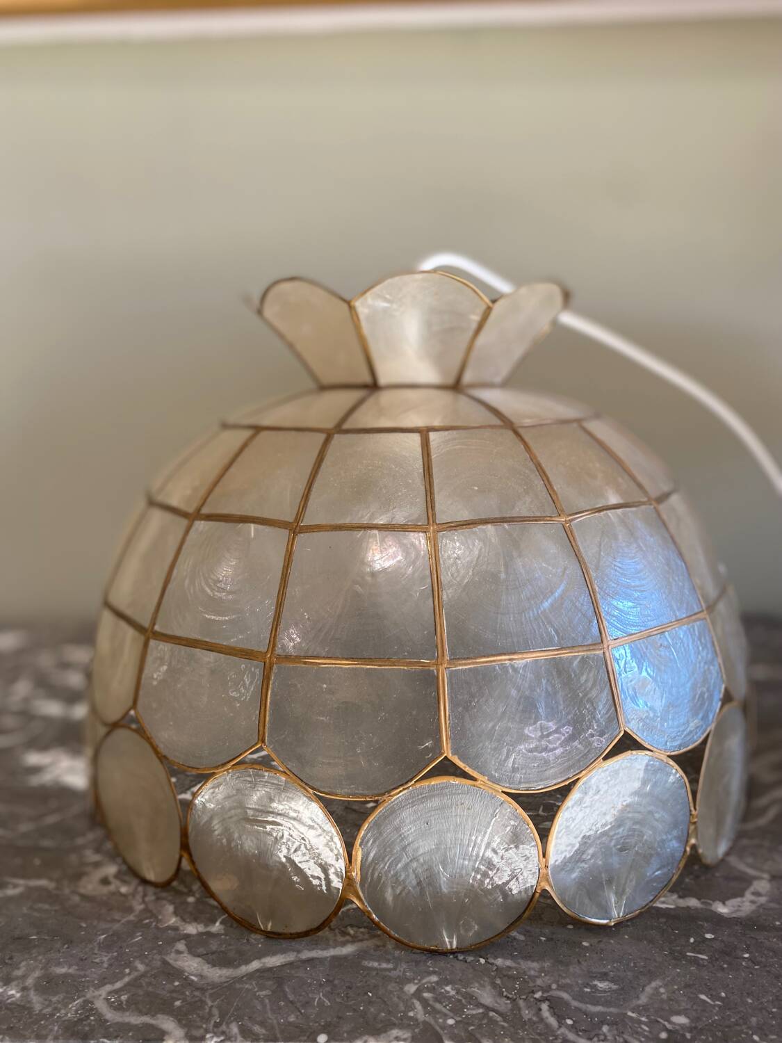 Vintage mother-of-pearl pendant light