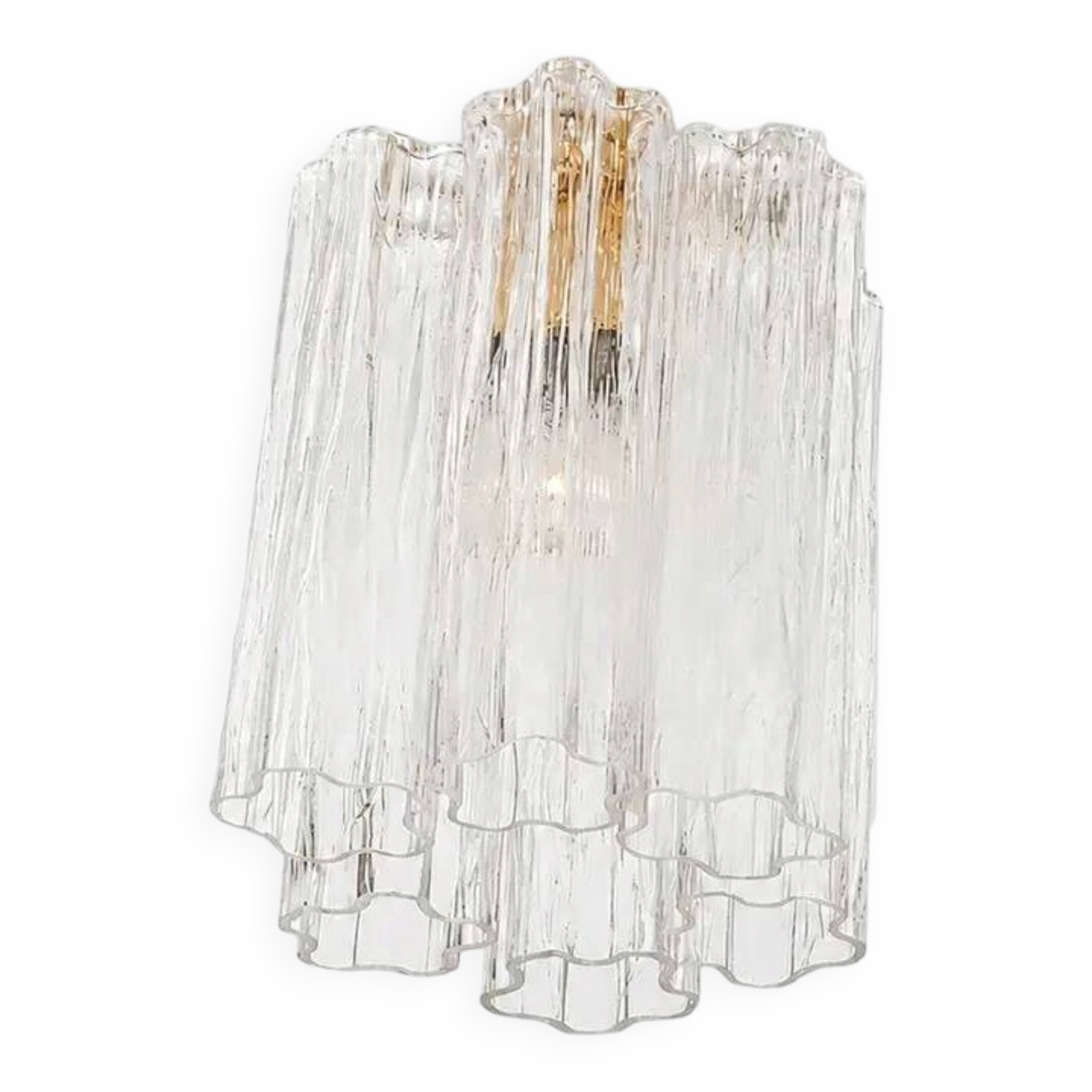 Modern Gold “Tronchi” Murano Glass Flush Mount